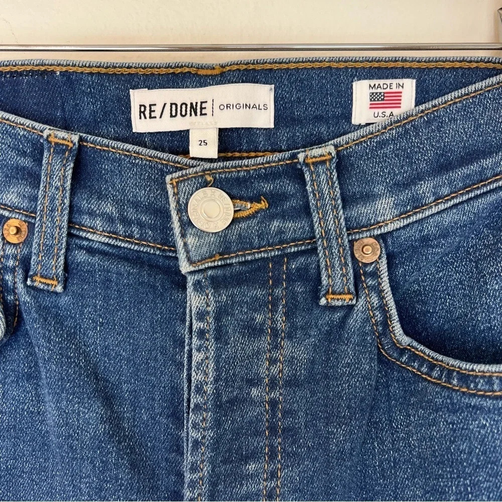 Re/Done Originals High Rise Button Fly Skinny Leg Jeans Medium 25 Classic Boho - Picture 3 of 6